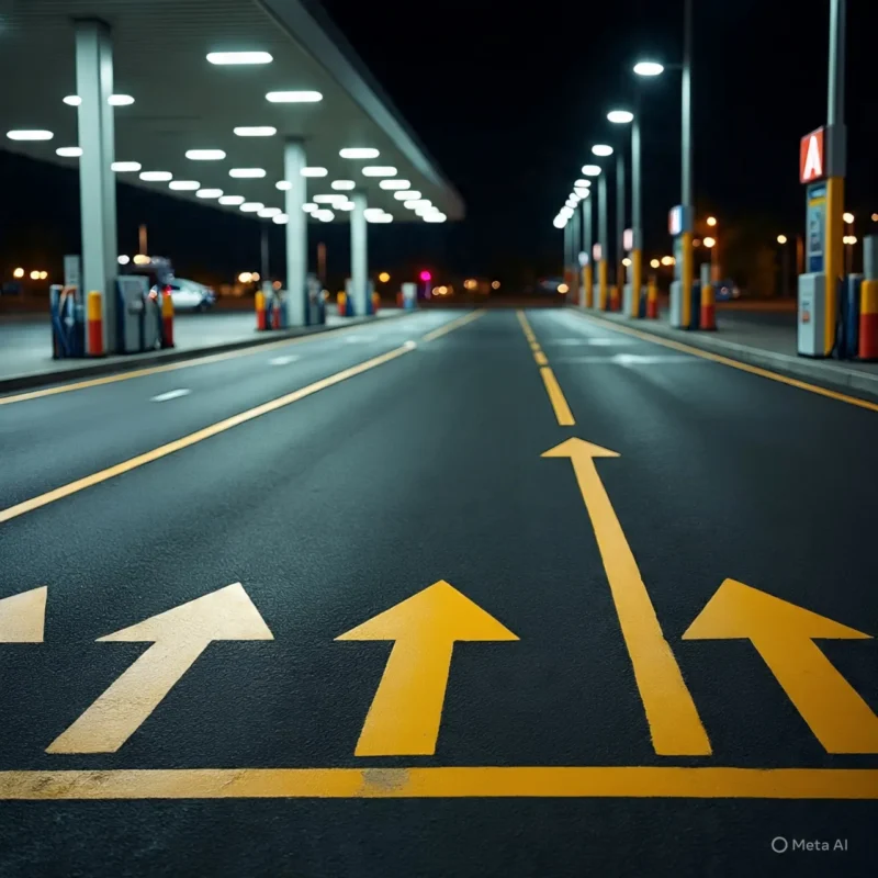 Fotografía de una calle con pintura para pisos de concreto