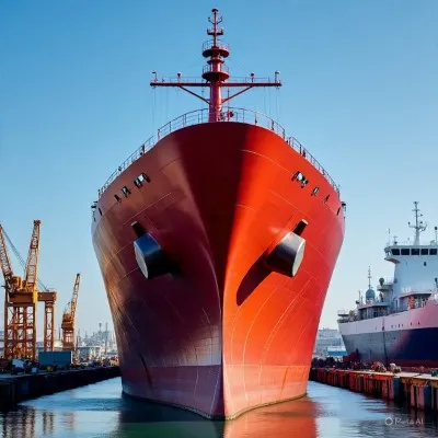 Fotografía donde se observa pintura anticorrosiva en uno de los barcos en Veracruz