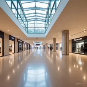 Foto de un plaza comercial que cuenta con pintura epóxica para pisos